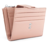 REETEE Klein Damen Geldbeutel Leder Portemonnaie RFID Schutz Geldbörse Damen, Portmonee Frauen mit 13 Kreditkartenetui für Damen und Herren, Kleine Brieftasche Damen mit Münzfach (Rosa)