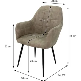 ECD Germany Esszimmerstuhl Kunstleder Olive 2er Set