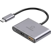 Renkforce RF-6735680 USB-Hub 2+1 Port USB 3.2 Gen2 10 GBit/s mit USB-C® Stecker Grau RF-TCH-100