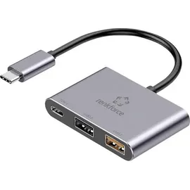Renkforce RF-6735680 USB-Hub 2+1 Port USB 3.2 Gen2 10 GBit/s mit USB-C® Stecker Grau RF-TCH-100