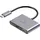 Renkforce RF-6735680 USB-Hub 2+1 Port USB 3.2 Gen2 10 GBit/s mit USB-C® Stecker Grau RF-TCH-100