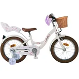 Volare Kinderfahrrad Blossom für Mädchen Fahrrad 16 Zoll Kinderrad in Weiß - Bunt