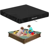 SIMPHAUS Abdeckplane Sandkasten Abdeckung Wetterfeste Sandkastenabdeckung Plane Sandkasten Hülle Sandbox Abdeckung Sandkistenabdeckung Poolplane Quadratisch Winddicht Anti-UV 420D Oxford 155x155x20cm