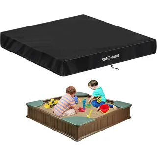 SIMPHAUS Abdeckplane Sandkasten Abdeckung Wetterfeste Sandkastenabdeckung Plane Sandkasten Hülle Sandbox Abdeckung Sandkistenabdeckung Poolplane Quadratisch Winddicht Anti-UV 420D Oxford 155x155x20cm