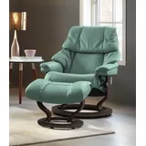 Stressless Relaxsessel STRESSLESS "Reno" Sessel Gr. Leder PALOMA, Classic Base Wenge, Relaxfunktion-Drehfunktion-PlusTMSystem-Gleitsystem, B/H/T: 88cm x 98cm x 78cm, grün (aqua paloma) mit Classic Base, Größe S, M & L, Gestell Wenge