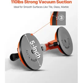 Vevor Nahtloser Naht Setter 2er-Pack Granit-Nahtverbinder mit 125 mm Vakuum-Saugnäpfen, zum Verbinden & Nivellieren von Nähten, 180° verstellbar, Ideal für Fliesen, Steine, Marmorplatten