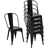 MCW Stuhl A73 Metall 6er-Set Schwarz