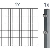 GAH Alberts Komplettset Doppelstabmatten 2 m, 800 mm hoch, anthrazit