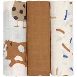 Lässig 3er-Pack Mullwindeln 80x80 cm, braun