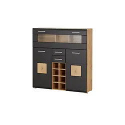 Barschrank  Cortina , schwarz , Maße (cm): B: 120 H: 129 T: 37