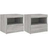 vidaXL Nachtschrank mit LED-Leuchten 50 x 40 x 45 cm Grau