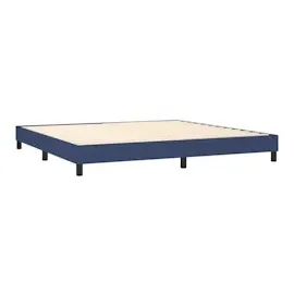 vidaXL Boxspringbett mit Matratze & LED Blau 200x200 cm Stoff