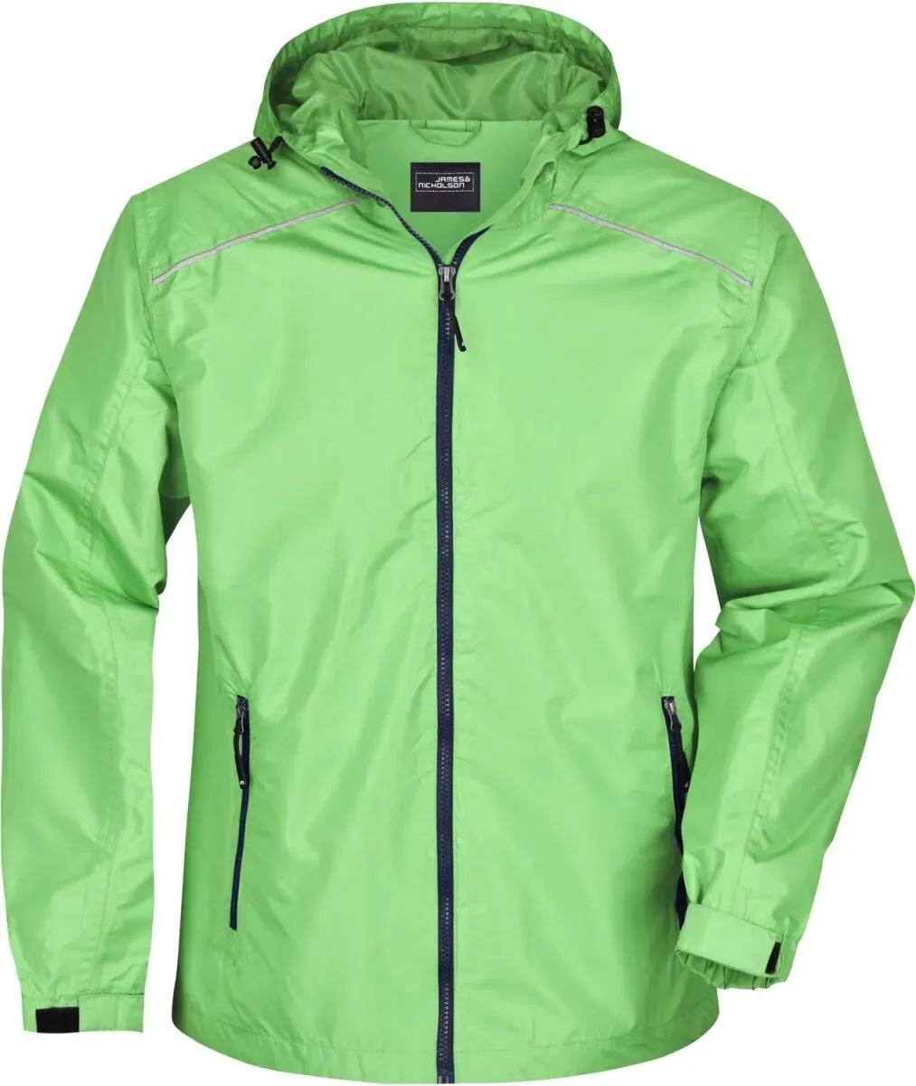 James & Nicholson Herren Regenjacke Regen-Jacke JN1118 spring green/navy L