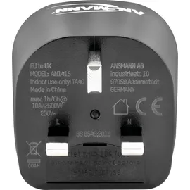 Ansmann Reisestecker / Adapter EU to UK mit Schutzleiter
