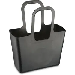 Shopper KOZIOL "XL", schwarz (coal), B:44cm H:54cm T:21,5cm, Kunststoff, Taschen, Kunststoff, 100% recycelbar, melaminfrei, 100% CO2 neutral produziert