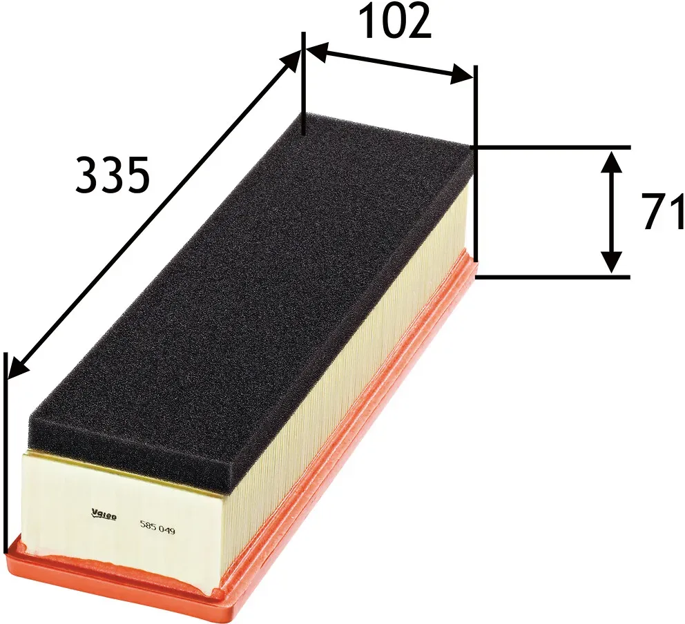 VALEO Luftfilter 585049 Filtereinsatz 71mm für Citroën Peugeot