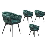 LC Home 4er Set Esszimmerstuhl »Remy« Samtoptik grün Armlehnstuhl