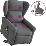 vidaXL Massagesessel mit Aufstehhilfe Stoff 87 x 100,5 x 87 cm Dunkelgrau