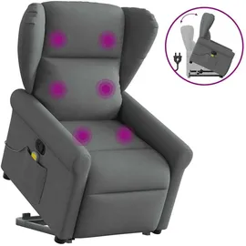 vidaXL Massagesessel mit Aufstehhilfe Stoff 87 x 100,5 x 87 cm Dunkelgrau