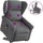 vidaXL Massagesessel mit Aufstehhilfe Stoff 87 x 100,5 x 87 cm Dunkelgrau