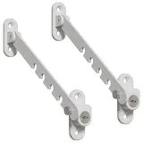 2 Stück Set Kipp-Regler für Fenster, Fensterfeststeller, Zuschlagschutz Fensterriegel zum Einstellen der Fensteröffnung Fensterstopper Kippschere