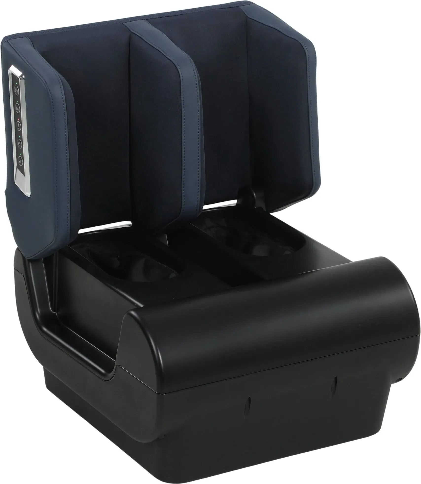 HOMCOM Beinmassagegerät, 2-in-1-Fußmassagegerät & Ottoman mit Shiatsu-Funktion, Wärme, Luftkompression, Timer, 3 Modi & Intensitäten, Blau und Schwarz   Aosom