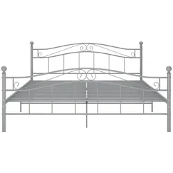 vidaXL Bett Grau Metall 140x200 cm