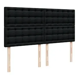 vidaXL Boxspringbett mit Matratze Schwarz 180x200 cm Stoff