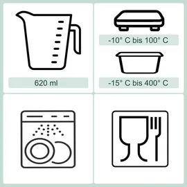 Relaxdays Glasbehälter 620 ml 6 St.