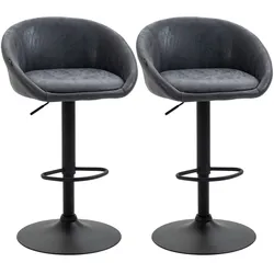 HOMCOM Barhocker Kunstleder, Schaumstoff, Stahl