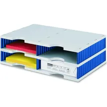 Styro Sortierstation Styrodoc grau/blau mit 4 Fächern