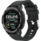 Smartwatch für Herren Damen, 1,28 Zoll, 5 ATM, Sport-Smartwatch, 24 Sportmodi, wasserdicht IP67, Herzfrequenzmonitor, Fitness Tracker Android iOS - Schwarz