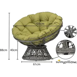 sunnypillow Papasansessel Loungesessel grün