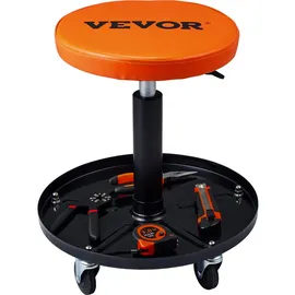 Vevor Werkstatthocker Stahl 406-559 mm Schwarz/Orange höhenverstellbar