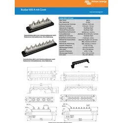 Victron Busbar 600A 4P+Cover - 0% MwST. (Angebot gemäß §12 USt Gesetz.)