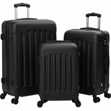vidaXL Koffer mit Schloss 3 pcs Schwarz 50 x 31 x 78 cm ABS Kunststoff