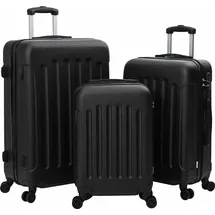 vidaXL Koffer mit Schloss 3 pcs Schwarz 50 x 31 x 78 cm ABS Kunststoff