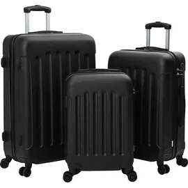 vidaXL Koffer mit Schloss 3 pcs Schwarz 50 x 31 x 78 cm ABS Kunststoff