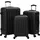 vidaXL Koffer mit Schloss 3 pcs Schwarz 50 x 31 x 78 cm ABS Kunststoff