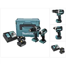 Makita DHP484 + DTD153 inkl. 2 x 5,0 Ah + DC18RC + MAKPAC 3