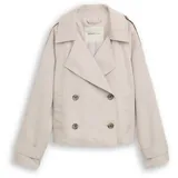 Tom Tailor Denim Kurzer Trenchcoat mit Schulterriegeln, Beige, S