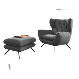 KAWOLA Sessel CHARME Hochlehnsessel Cord grau