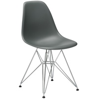 Vitra Stuhl Eames Plastic Side Chair  RE 83x46.5x55 cm granitgrau, Gestell: verchromt, Designer Charles & Ray Eames