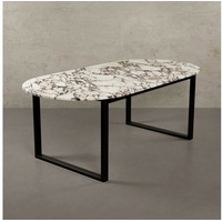 MAGNA Atelier Esstisch BERGEN OVAL mit Marmor Tischplatte, ovaler Esstisch, Metallgestell, Exclusive Line, 200x100x75cm weiß 160 cm x 75 cm x 100 cm