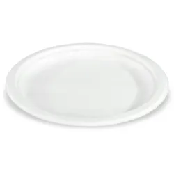 VEPATIM 250x Bio Teller aus Zuckerrohr rund O 23cm weiß kompostierbar