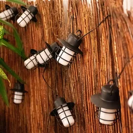 ETC Shop LED Solar Laternen Lichterkette Feuer Effekt Garten Außen Beleuchtung 10x Laterne Deko Lampen