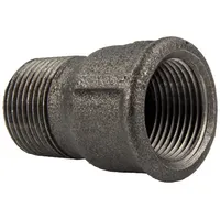 Gebo Temperguss-Gewindefitting schwarz Muffe, ig x ag 1/2 Zoll,