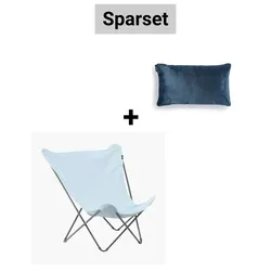 Sparset Pop Up XL Design Outdoor Sessel Azur (Blau) + Kissen