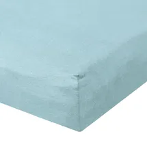 BettwarenShop Spannbettlaken Baumwolle-Jersey-Elasthan 120 x 200 - 130 x 220 cm blau