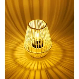 Kaemingk LED Tischlampe Kunststoff Ø 20 x H 25 cm 1-flammig schwarz/weiß